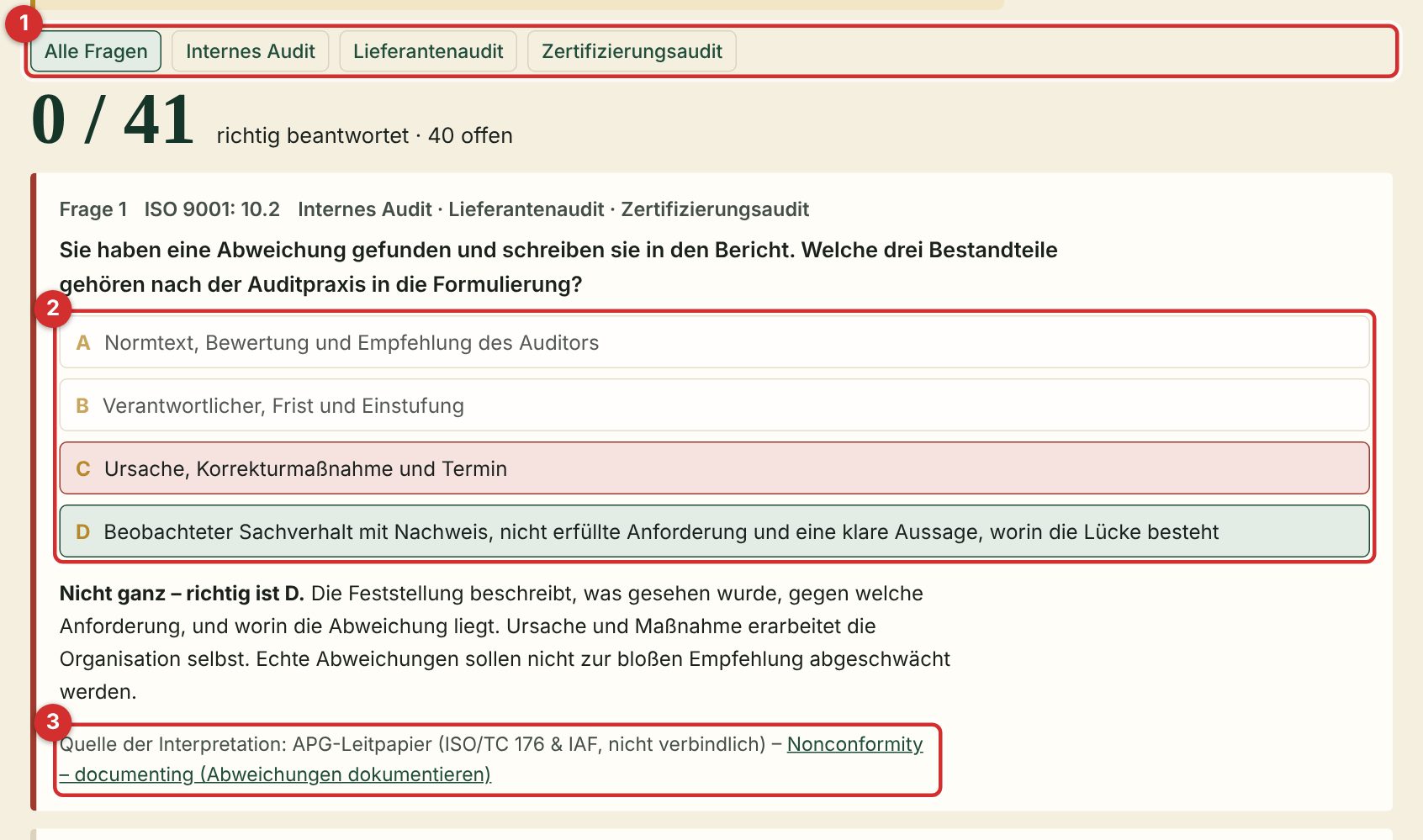 Quizfrage mit Auflösung und Quelle